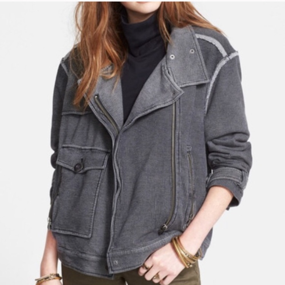 Free people railroad knit jacket